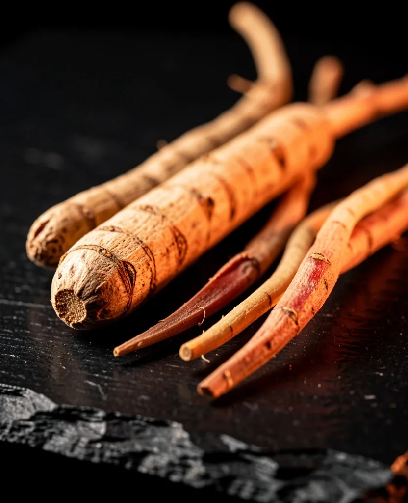 Raw botanical roots used in natural energy formulas